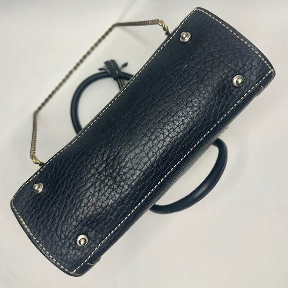 Dooney & Bourke Vintage Mini Tassel Tote Black Leather Silver Hardware EUC - Picture 11 of 14